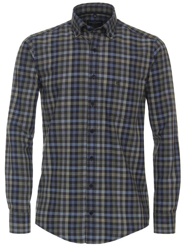 Casa Moda Men’s LS Shirt Casual Fit 434111400/300 Blue/Grey