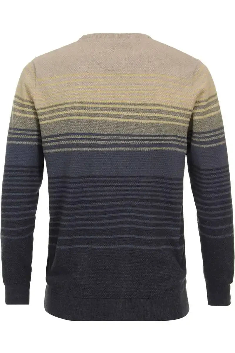 Casa Moda Men’s Patterned Crew Neck Sweater Vintage Indigo Northern