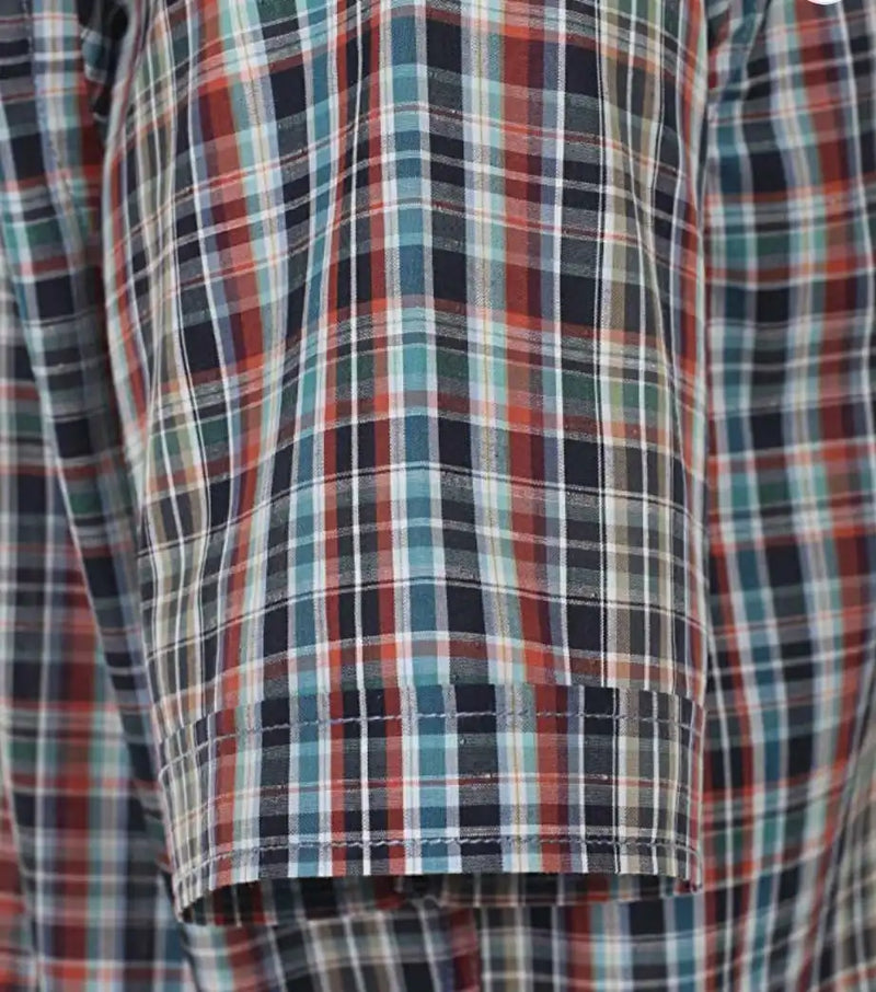 Casa Moda Men’s Short Sleeve Check Shirt Comfort Fit Navy Multi