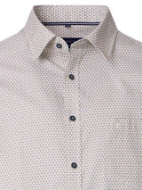 Casa Moda Mens Short Sleeve Shirt Comfort Fit Beige/Green Northern