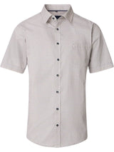 Casa Moda Mens Short Sleeve Shirt Comfort Fit Beige/Green Northern