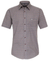 Casa Moda Men’s Short Sleeve Shirt Comfort Fit Tangerine Tango
