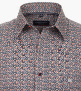 Casa Moda Men’s Short Sleeve Shirt Comfort Fit Tangerine Tango