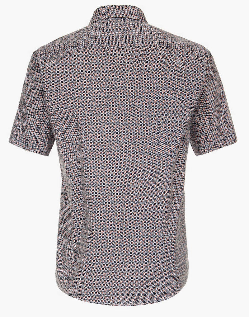 Casa Moda Men’s Short Sleeve Shirt Comfort Fit Tangerine Tango