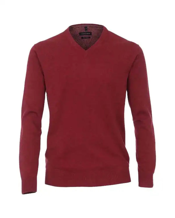 Casa Moda Men’s V-Neck Sweater Berry Red Ballynahinch Northern Ireland