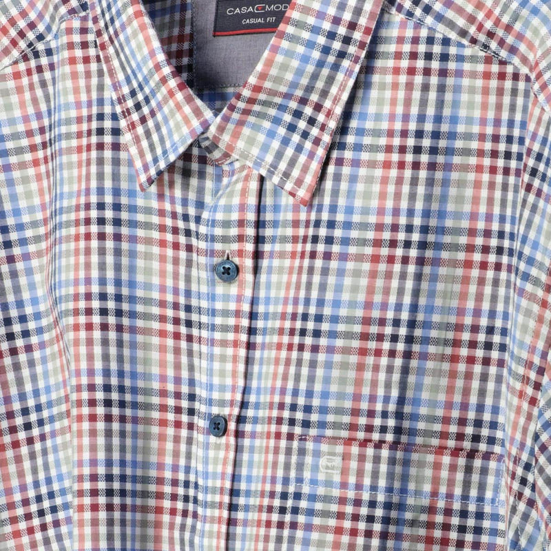 Casa Moda Short Sleeve Shirt Casual Fit Red Multi Northern Ireland