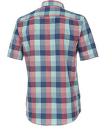 Casa Moda Short Sleeve Shirt Comfort Fit Check Blue Red