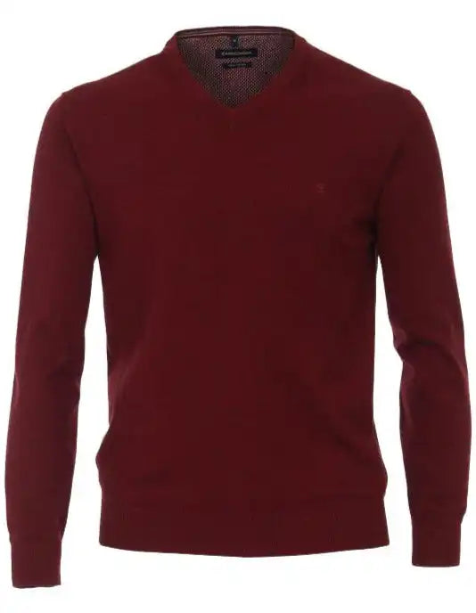 Casa Moda V-Neck Sweater Cabernet Red - Shirts & Tops