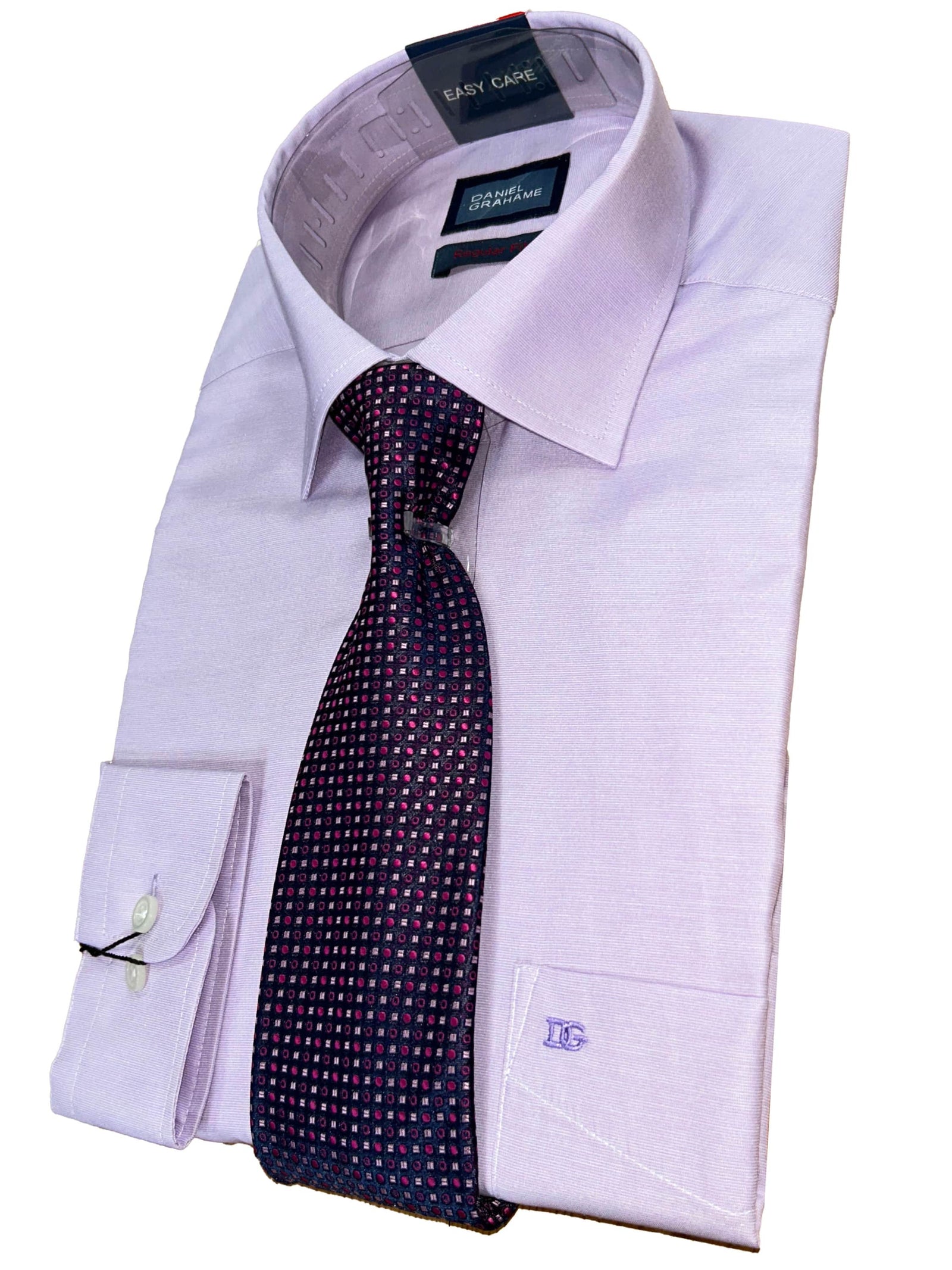 mens lilac shirt and tie sets