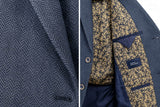 Daniel Grahame Damon Men’s Tapered Fit Jacket Blue Herringbone