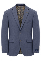 Daniel Grahame Damon Men’s Tapered Fit Jacket Blue Herringbone