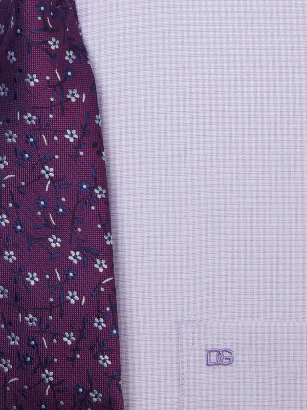 Daniel Grahame Gordon Shirt & Tie Set Pale Lilac Northern Ireland