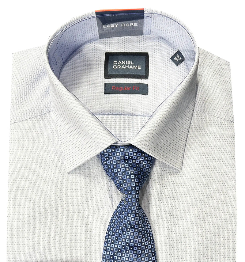 Daniel Grahame Gordon Shirt & Tie Set Regular Fit 15676T-22 Blue
