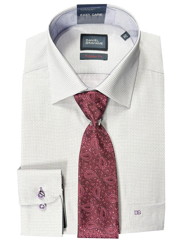 Daniel Grahame Gordon Shirt & Tie Set Regular Fit 15676T-62 Pink