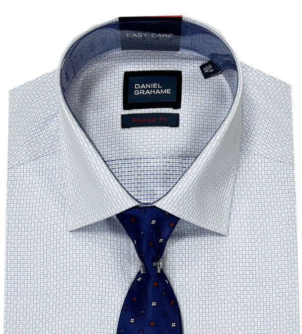 Daniel Grahame Gordon Shirt & Tie Set Regular Fit 15677T-22 Blue