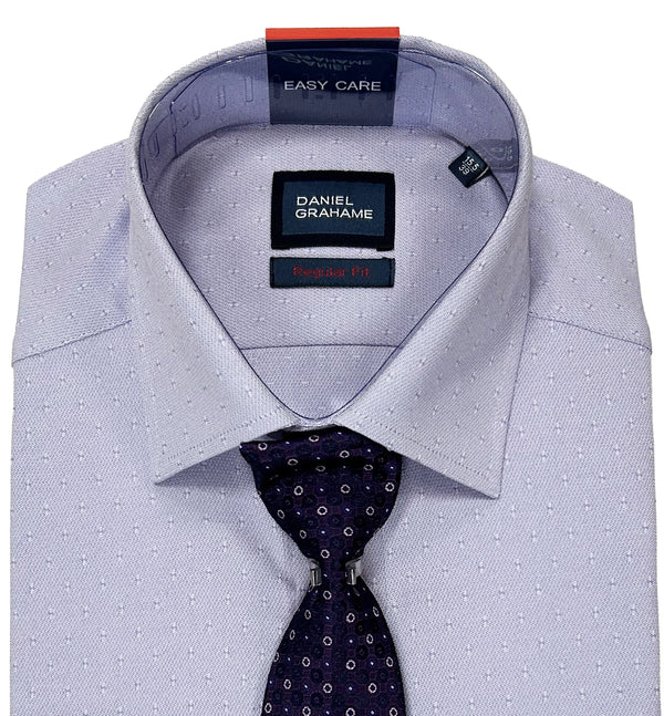 Daniel Grahame Gordon Shirt & Tie Set Regular Fit 15679T-73 Lilac