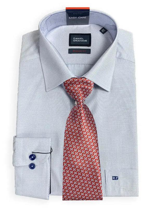Daniel Grahame Gordon Shirt & Tie Set Regular Fit Blue Ballynahinch