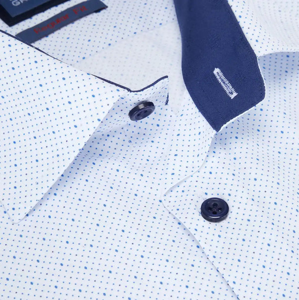 Daniel Grahame Gordon Shirt & Tie Set Regular Fit White/Blue