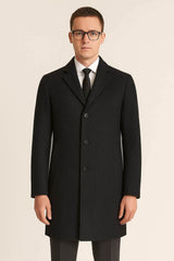 Daniel Grahame Mens Osbourne Overcoat Houndstooth Charcoal Northern