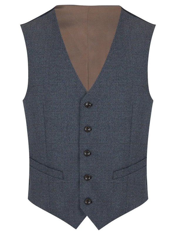 Daniel Grahame Mix & Match Suit Daryl Waistcoat 53184/27 Blue Check