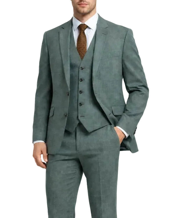 slim fit dress slacks Amazing Formal Gray Three-Piece Slim Fit Mens Suit for Prom – Dbrbridal main image 1