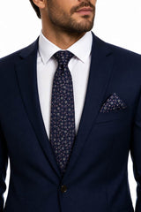 Daniel Grahame Navy Pink & White Floral Tie & Pocket Square Set