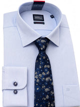 Daniel Grahame Shirt & Tie Set Blue Pinstripe Northern Ireland Belfast