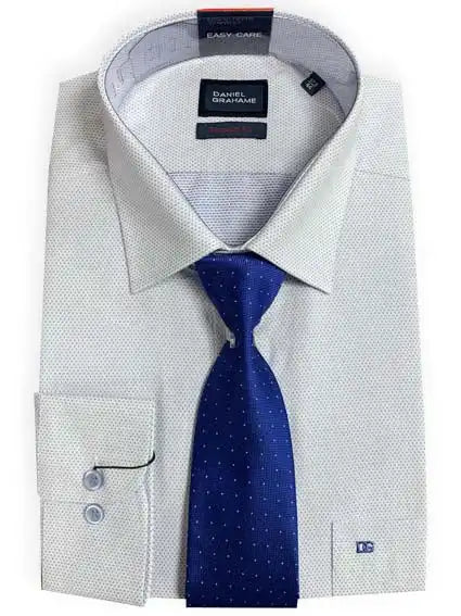 Daniel Grahame Shirt & Tie Set Gordon Regular Fit 15659T 12 Blue