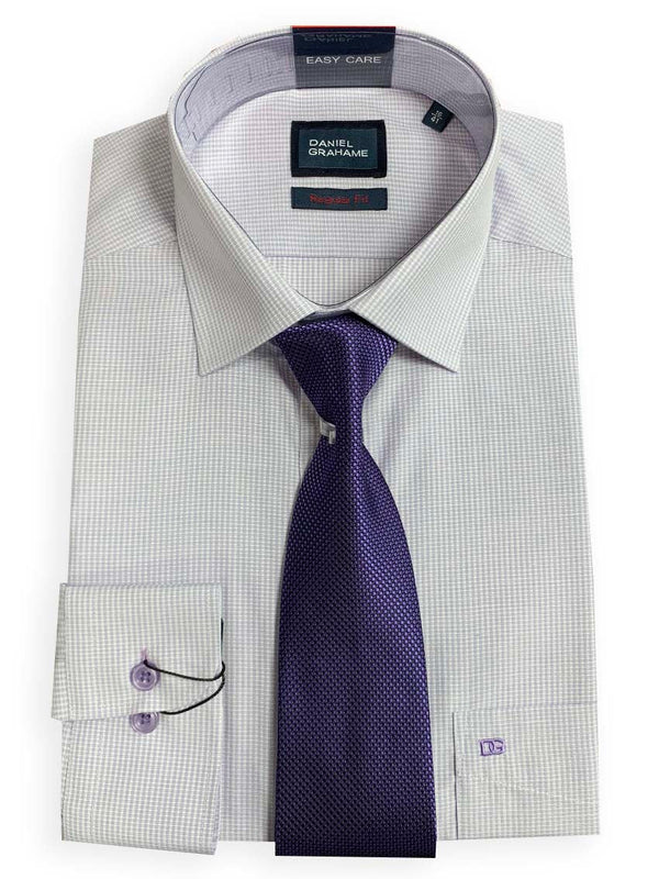 Daniel Grahame Shirt & Tie Set Gordon Regular Fit 15660T-72 Lilac
