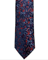 Daniel Grahame Tie & Pocket Square Set Navy/Red Floral Northern