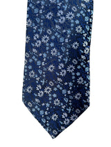 Daniel Grahame Tie & Pocket Square Set Navy/Silver Floral Northern