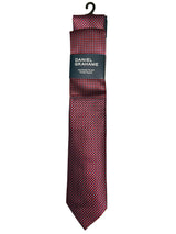 Daniel Grahame Tie & Pocket Square Set Red/Navy Northern Ireland