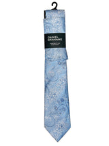 Daniel Grahame Tie & Pocket Square Set Sky Blue Floral Northern
