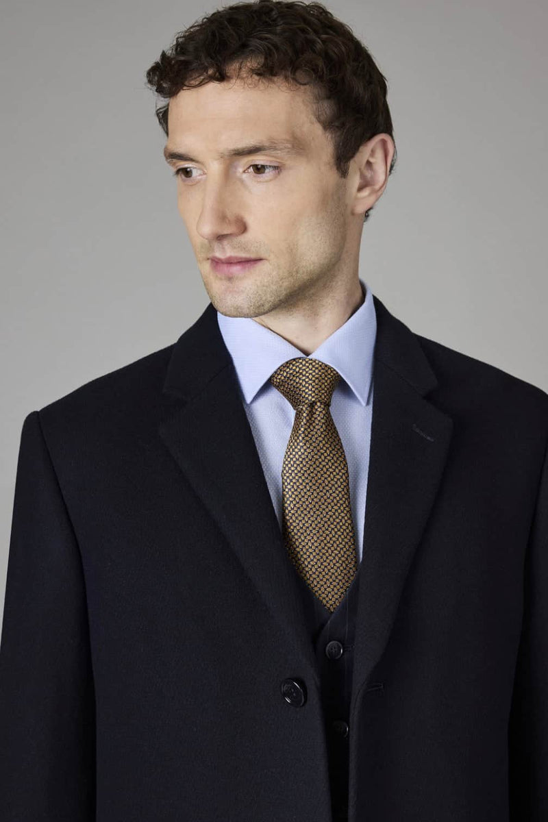 Daniel Grahame Tie & Pocket Square Set Yellow Gold/Navy Northern