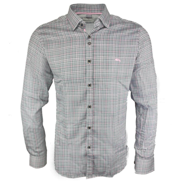 Dario Beltran Limpias Slim Fit Shirt - Black Pink Check