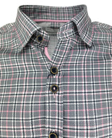 Dario Beltran Limpias Slim Fit Shirt - Black Pink Check