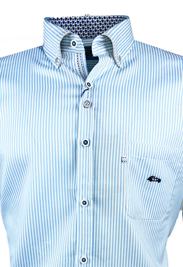 Dario Beltran Men’s Regular Fit Shirt Seros Blue Stripe Northern