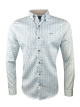Dario Beltran Mens Durin Shirt White/Blue Floral Northern Ireland
