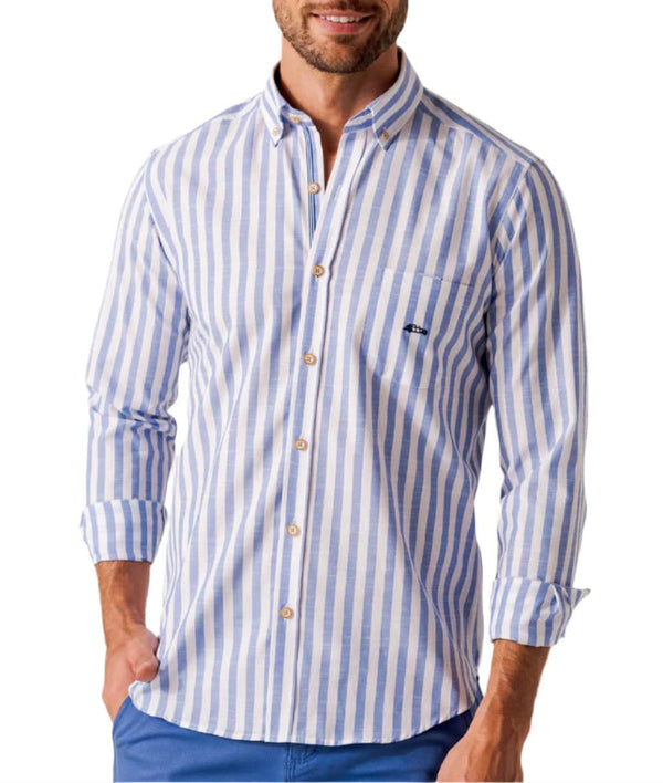 Dario Beltran Mens Gines Shirt Stripe Blue Northern Ireland Belfast