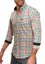 Dario Beltran Men’s Mozaga Long Sleeve Check Shirt Red/Green/Blue