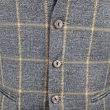 Dark Grey & Brown Wide Check Tweed Waistcoat