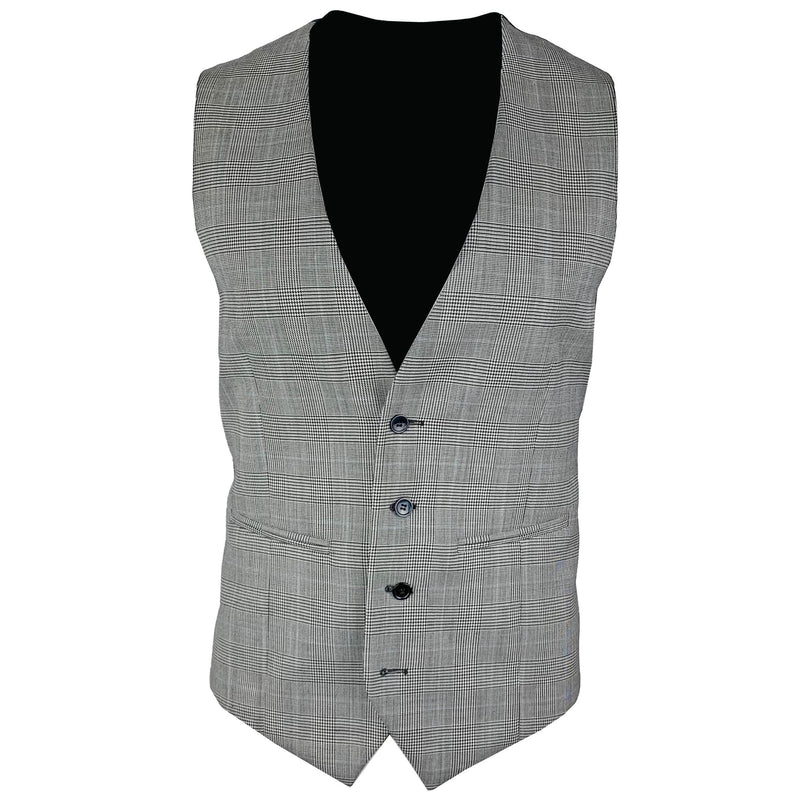Dark Navy Micro Check Waistcoat