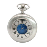David Aster Silver & Blue Quartz Half Hunter Pocket Watch Northern