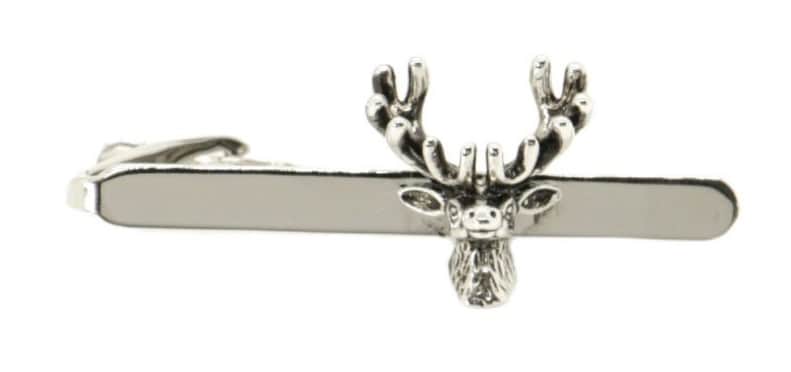 David Aster Stags Head Burnished Rhodium Tie Clip Northern Ireland