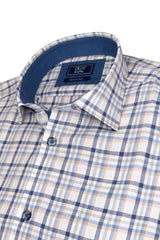 DG Drifter Short Sleeve Shirt Blue/Beige Check Northern Ireland