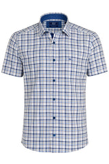 DG Drifter Short Sleeve Shirt Blue/Beige Check Northern Ireland