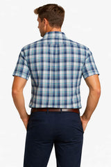 DG Drifter Short Sleeve Shirt Green/Blue Check Northern Ireland