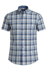 DG Drifter Short Sleeve Shirt Green/Blue Check Northern Ireland
