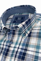 DG Drifter Short Sleeve Shirt Green/Blue Check Northern Ireland
