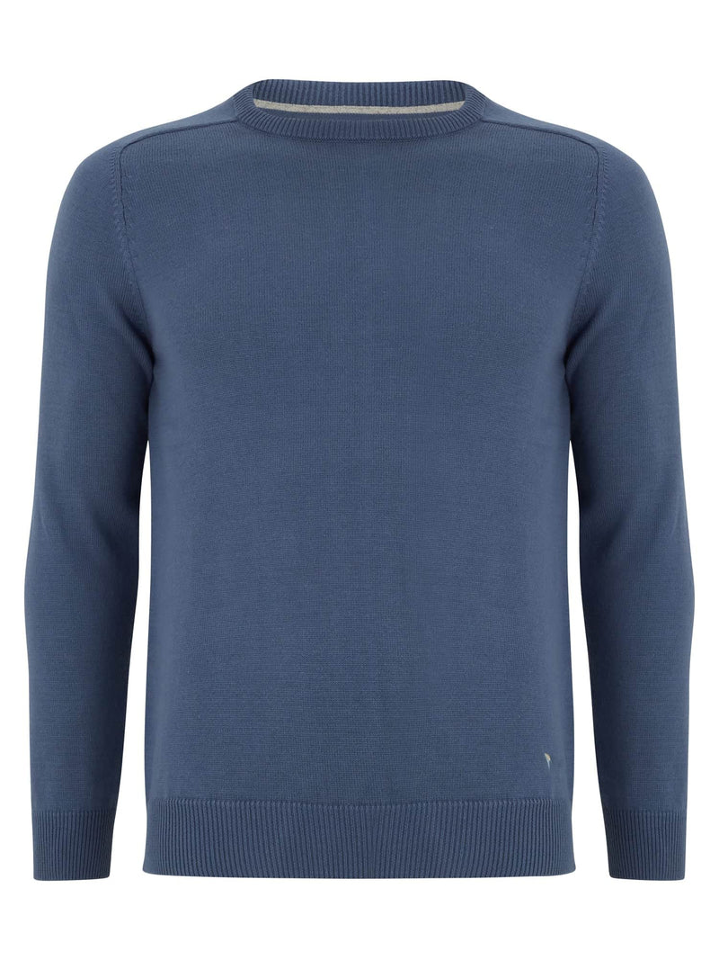 DG’s Drifter Round Neck Cotton Blend Jumper Mid Blue Northern